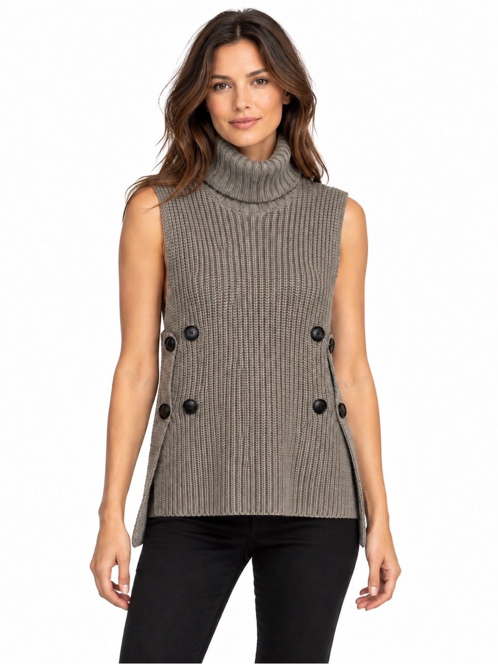 Zara Knit Turtleneck Sweater Vest – Medium